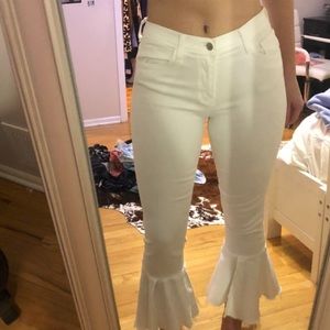 Flying monkey white flair jeans